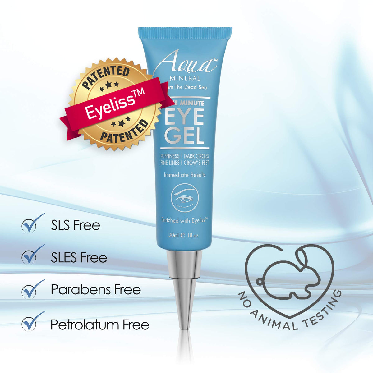 Aqua Mineral on bathroom counter in a morning routine setting