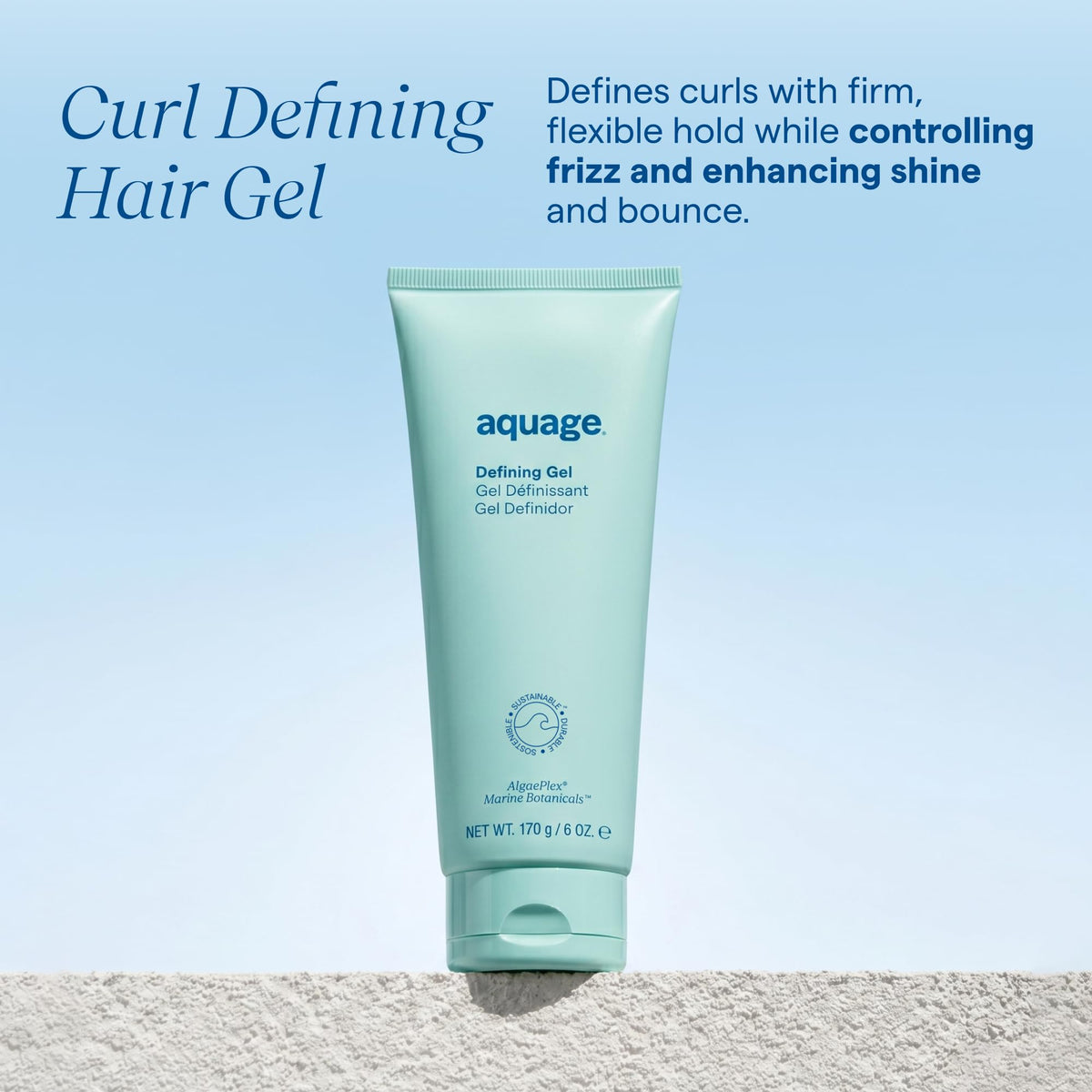 Aquage texture close-up revealing gel consistency for easy application control