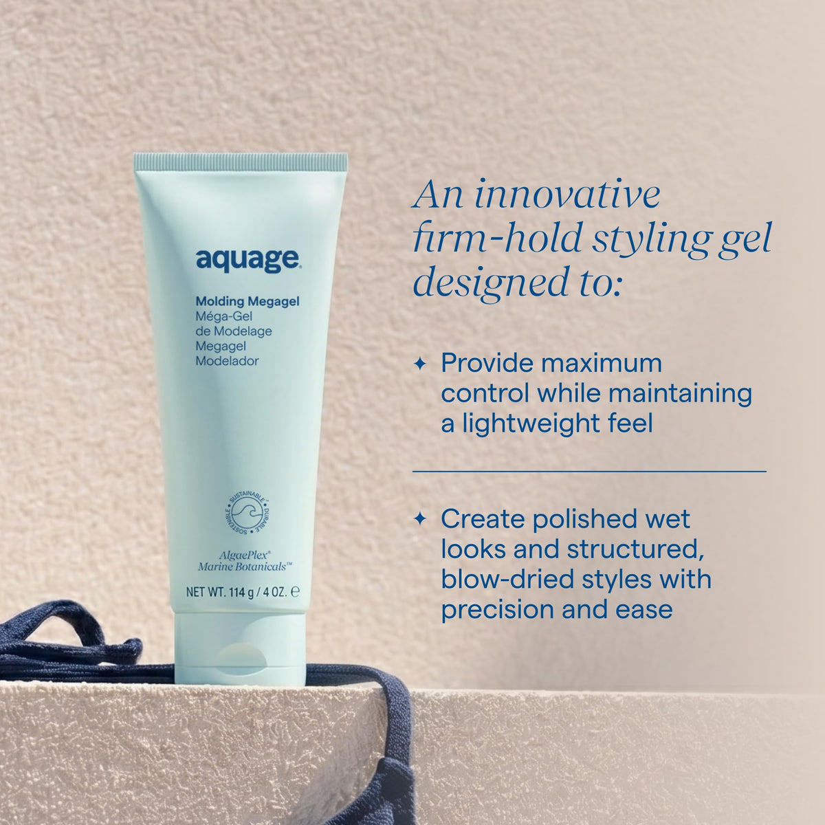 Aquage open cap showing clear gel consistency for easy application