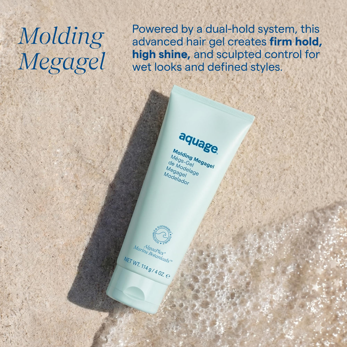 Aquage gel texture close-up highlighting smooth, non-flaking finish