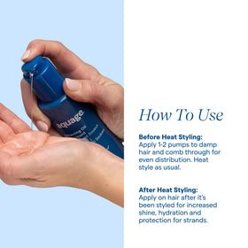 Before and after ends treated with Aquage SeaExtend showing smoother, shinier hair