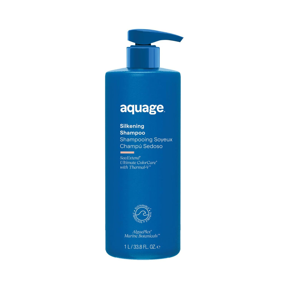 Aquage front bottle showing product and large size benefit