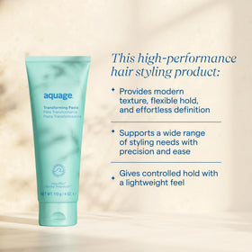 Aquage open jar on palm ready to apply for easy styling control