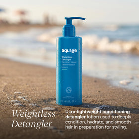 Aquage detangler creamy texture pouring to show lightweight hydration