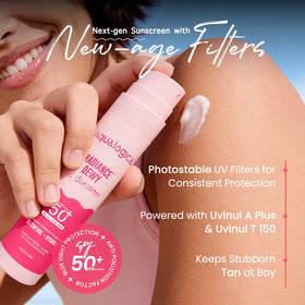 Aqualogica sunscreen applied on hand demonstrating smooth spreadability