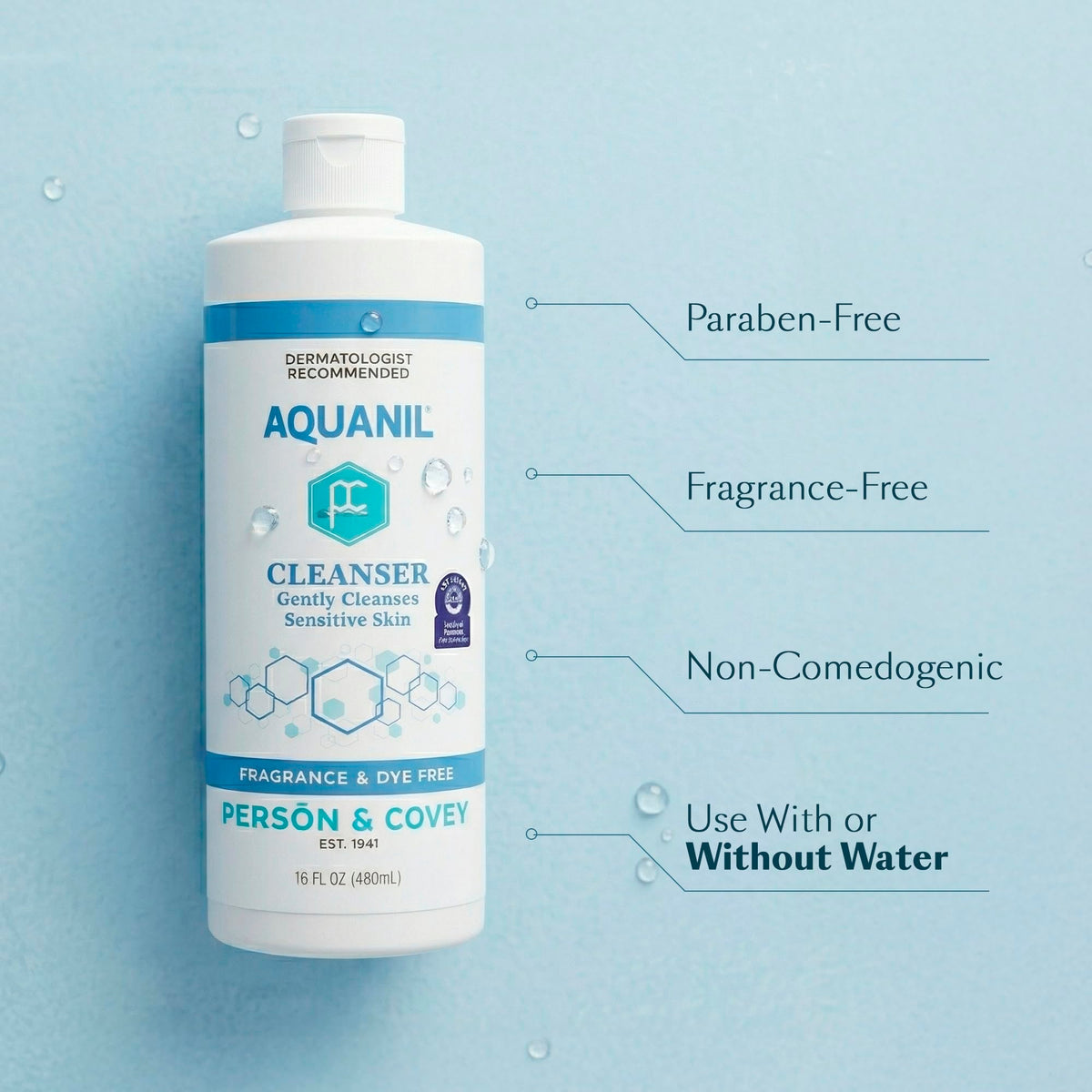 Aquanil bottle label close-up highlighting ingredient simplicity and transparency
