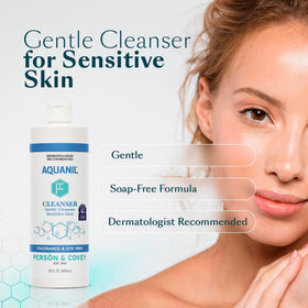Aquanil foam on hand demonstrating mild lather and effective cleansing without harshness