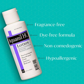 Aquanil lotion texture close-up showing smooth non-greasy hydration