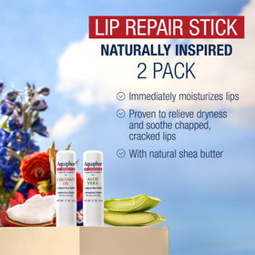 Aquaphor aloe vera stick open showing soothing gel-like finish benefit