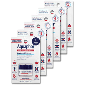 Aquaphor front packaging 0.25 oz jar showing compact protectant for travel
