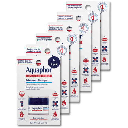 Aquaphor front packaging 0.25 oz jar showing compact protectant for travel