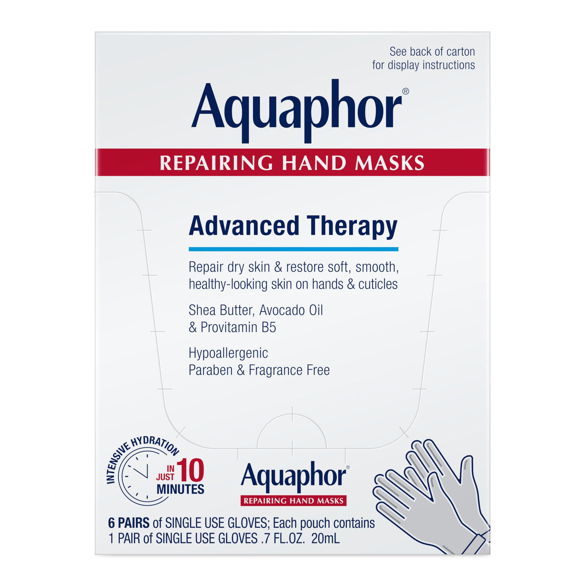 Aquaphor front sachet showing pair and brand for travel-ready hydration