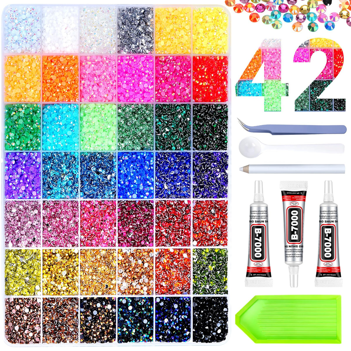 AraKulago front packaging box showing included rhinestone kit benefits