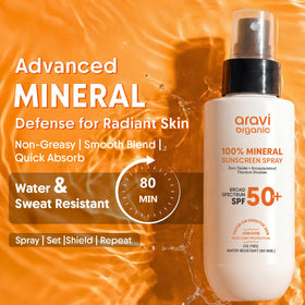 Aravi Organic spray nozzle close-up highlighting even mist application benefit