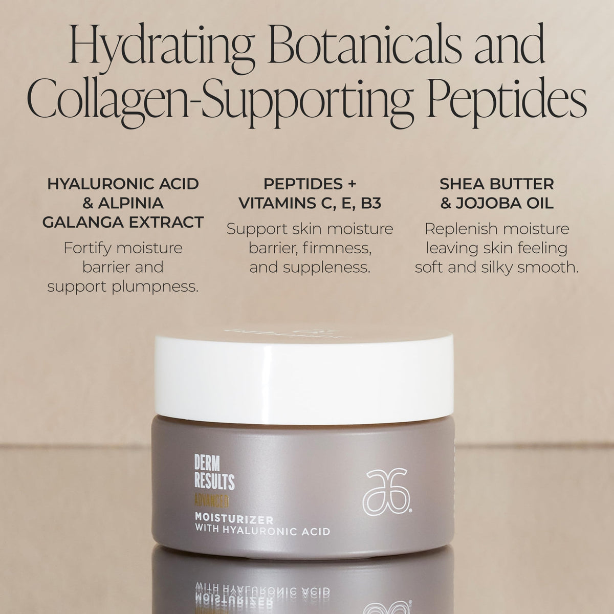 Arbonne DermResults dispenser detail showing clean application benefit