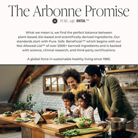 Arbonne Speak Volumes in makeup bag lifestyle shot showing everyday wearable performance
