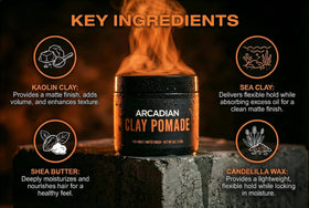 Arcadian clay ingredient close-up highlighting natural texture benefit