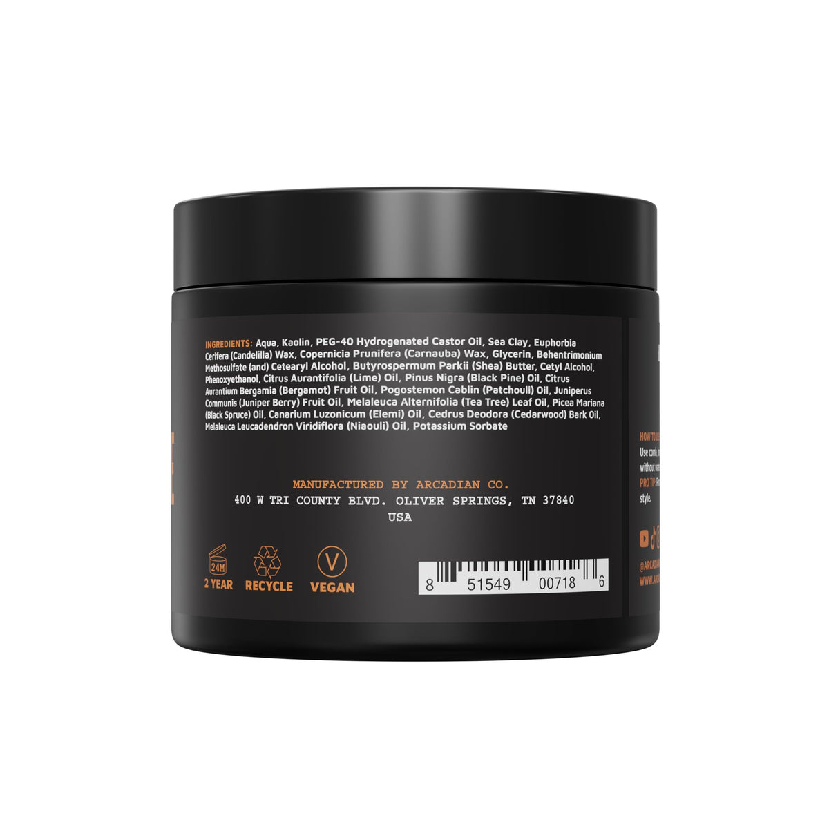 Arcadian label close-up showing ingredient clarity and trust benefit