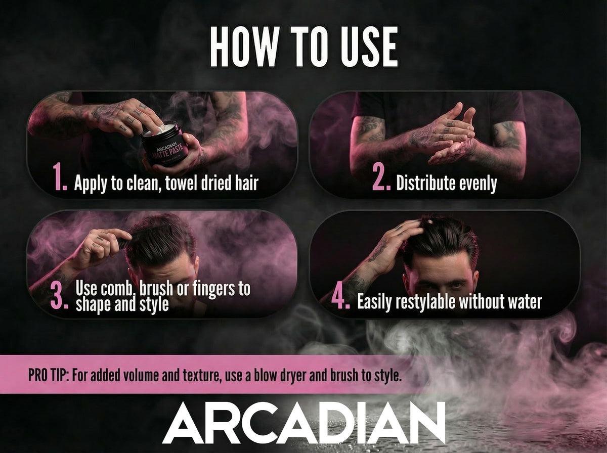 Arcadian paste warmed on hands demonstrating quick application and easy spread