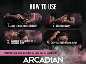 Arcadian paste warmed on hands demonstrating quick application and easy spread