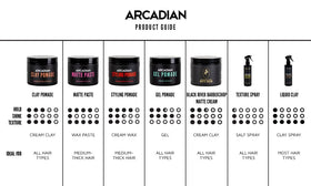 Arcadian paste on barber bench beside comb/clipper showing professional-grade use