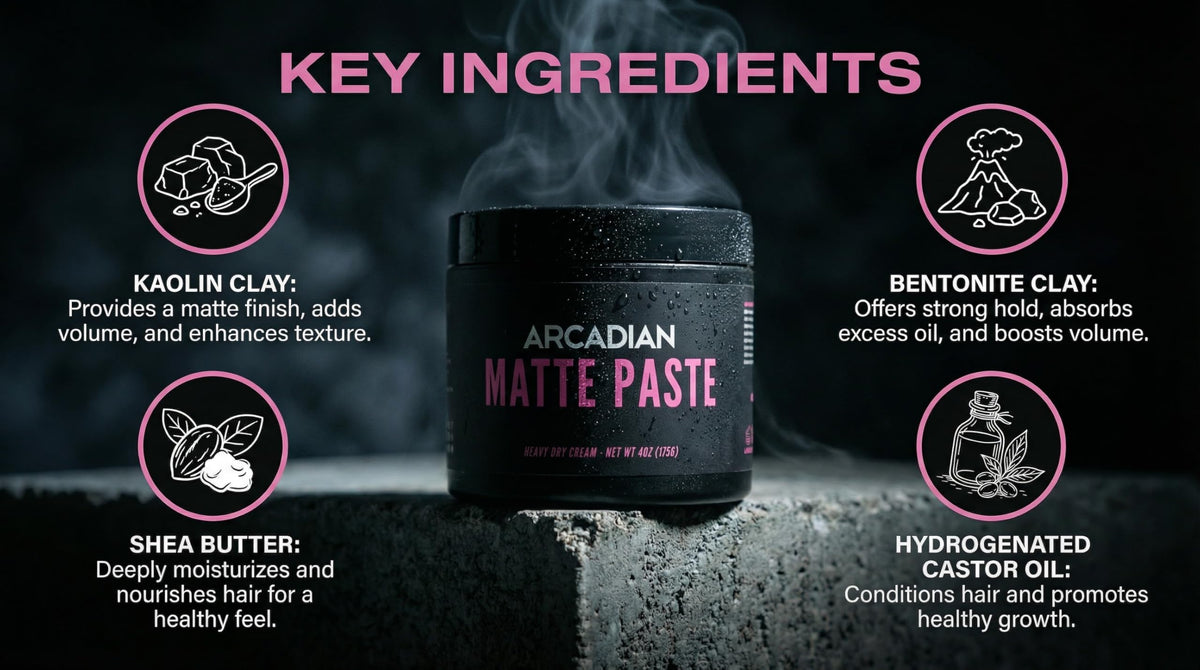 Arcadian ingredient focus on kaolin clay highlighting texture benefits for fullness