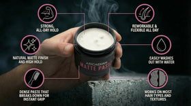 Arcadian paste open in jar displaying creamy clay texture for easy styling