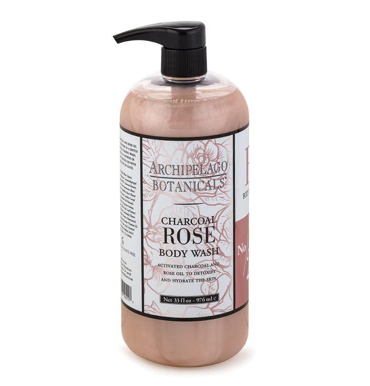 Archipelago Botanicals front bottle view showing large 33 oz size and elegant label benefit: long-lasting supply