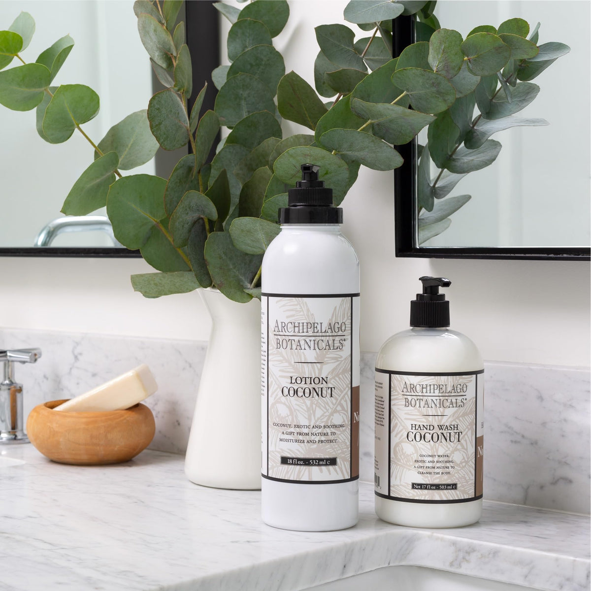 Archipelago Botanicals lotion being applied to leg offering visible hydration and comfort