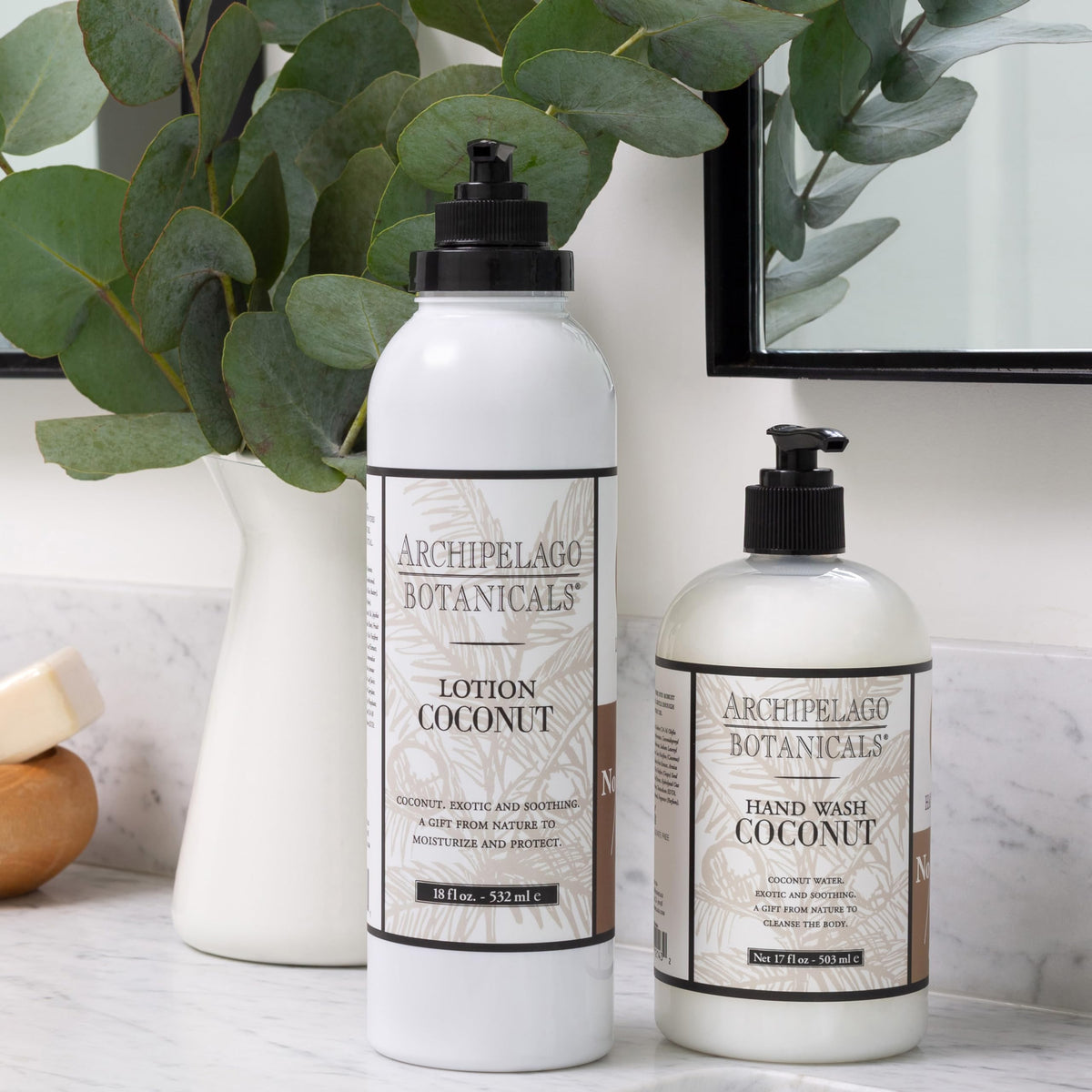 Archipelago Botanicals label close-up highlighting scent notes and paraben-free benefit