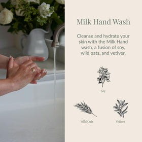 Archipelago Botanicals pump action in use dispensing hydrating hand wash