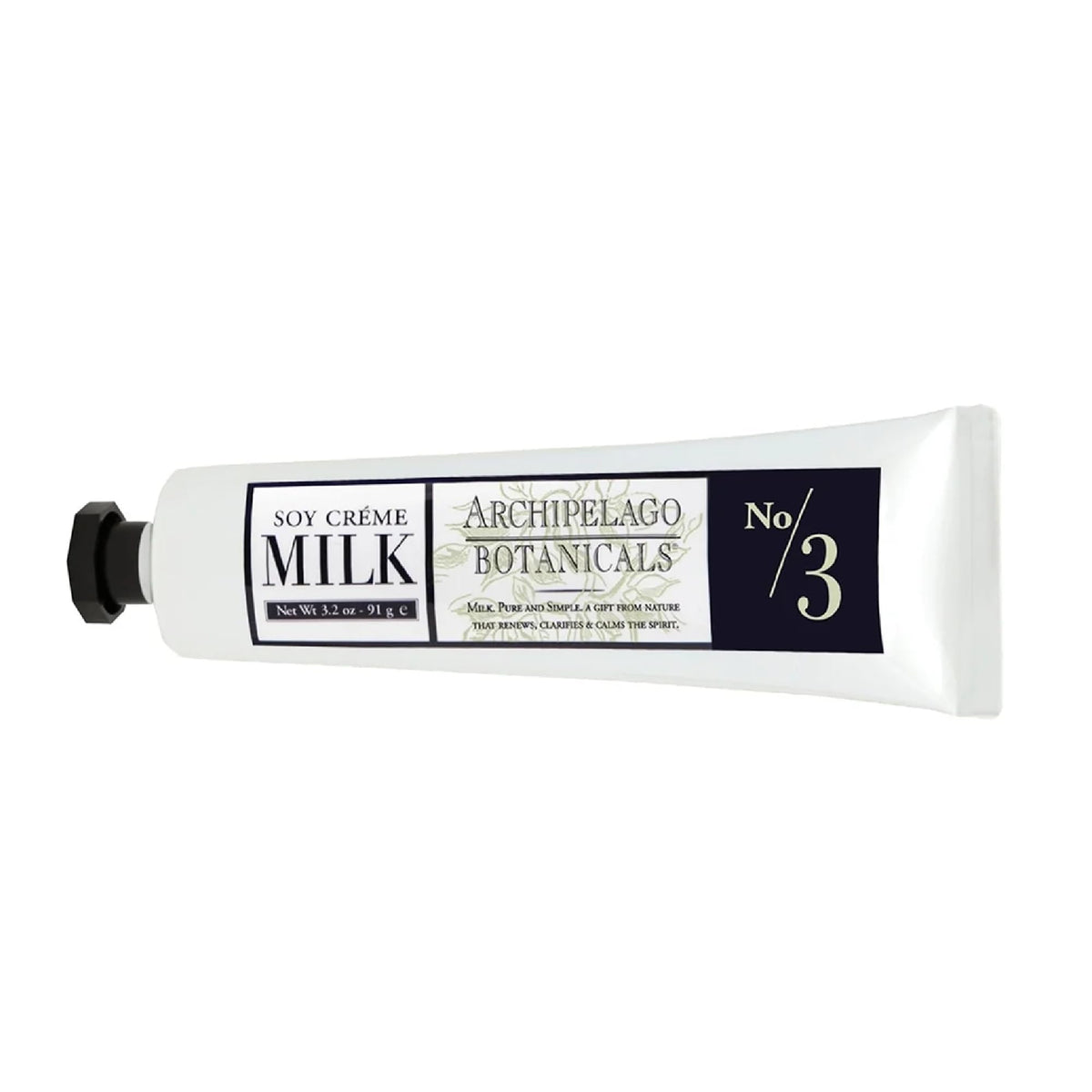 Archipelago Botanicals open tube dispensing cream showing easy pump and use