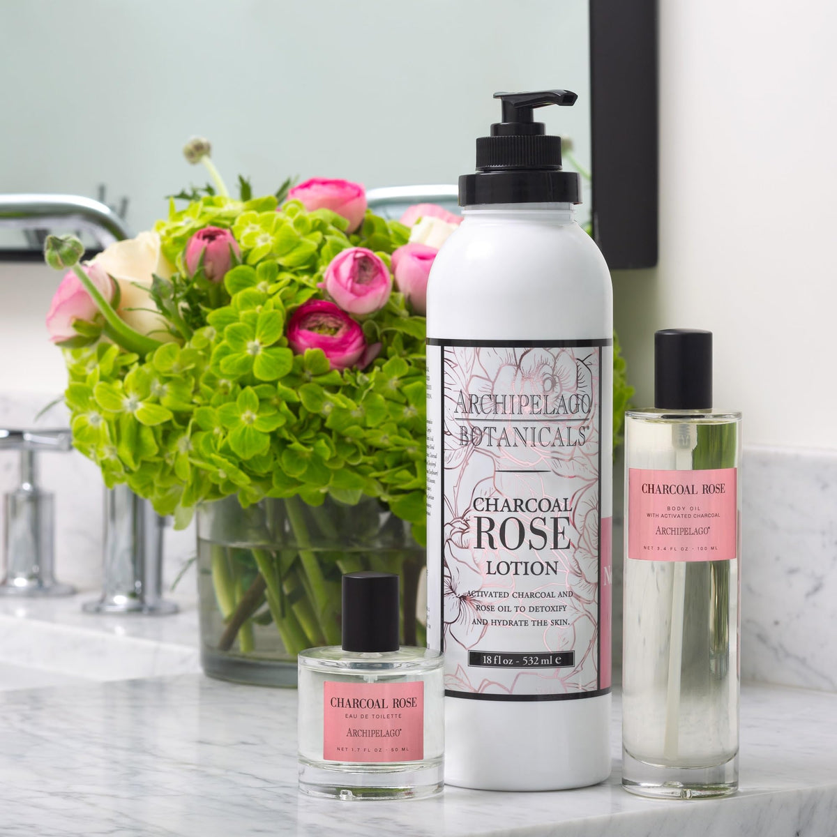 Archipelago Botanicals lotion applied to skin illustrating immediate hydrated appearance