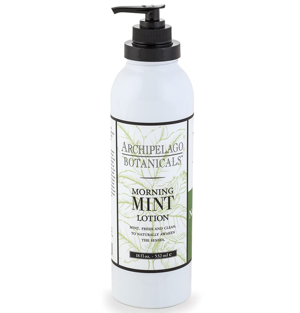 Archipelago Botanicals front bottle view showing label and mint scent benefit
