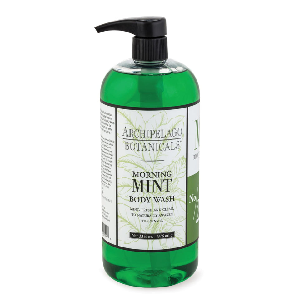 Archipelago Botanicals front packaging showing 33 oz bottle and invigorating scent benefit