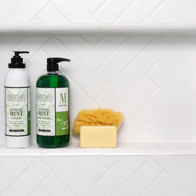 Archipelago Botanicals mint, basil and mandarin botanicals highlighting natural ingredients benefit