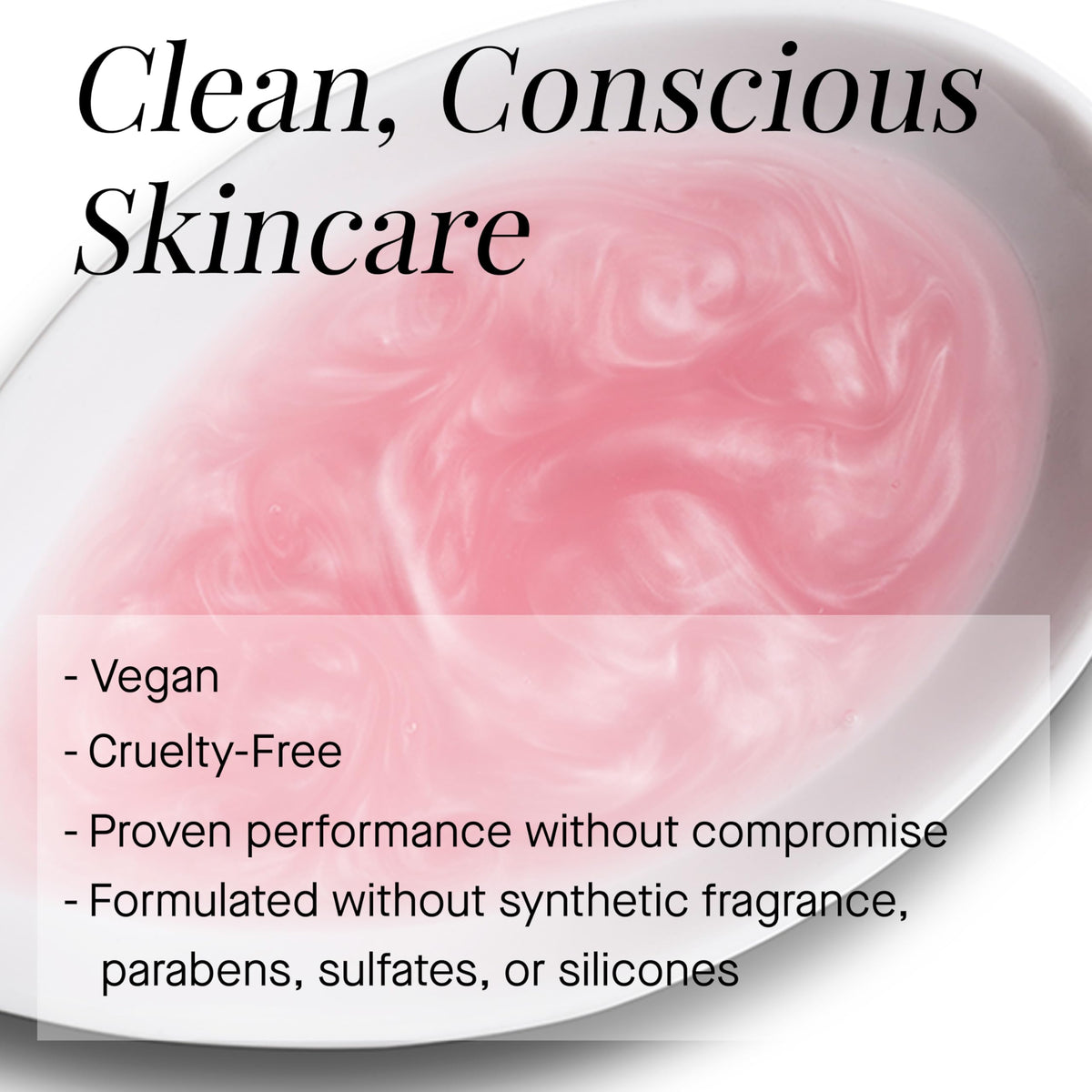 ARCONA cranberry toner in a spa setting conveying luxury and calming ritual