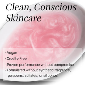 ARCONA cranberry toner in a spa setting conveying luxury and calming ritual