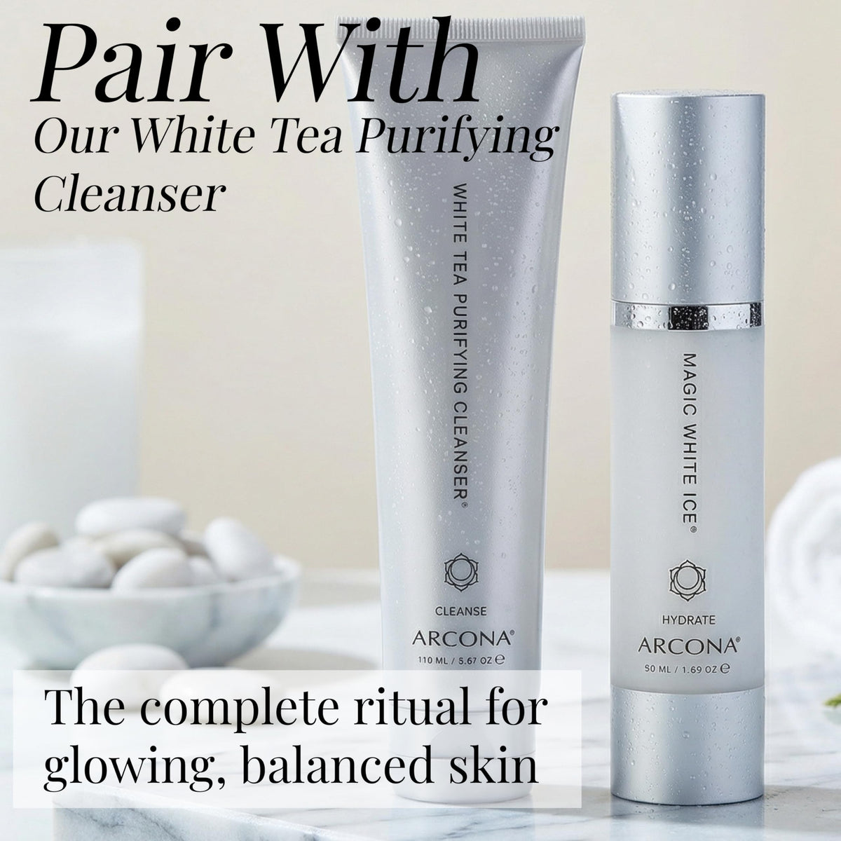 ARCONA close-up gel texture showing clear hyaluronic gel hydration