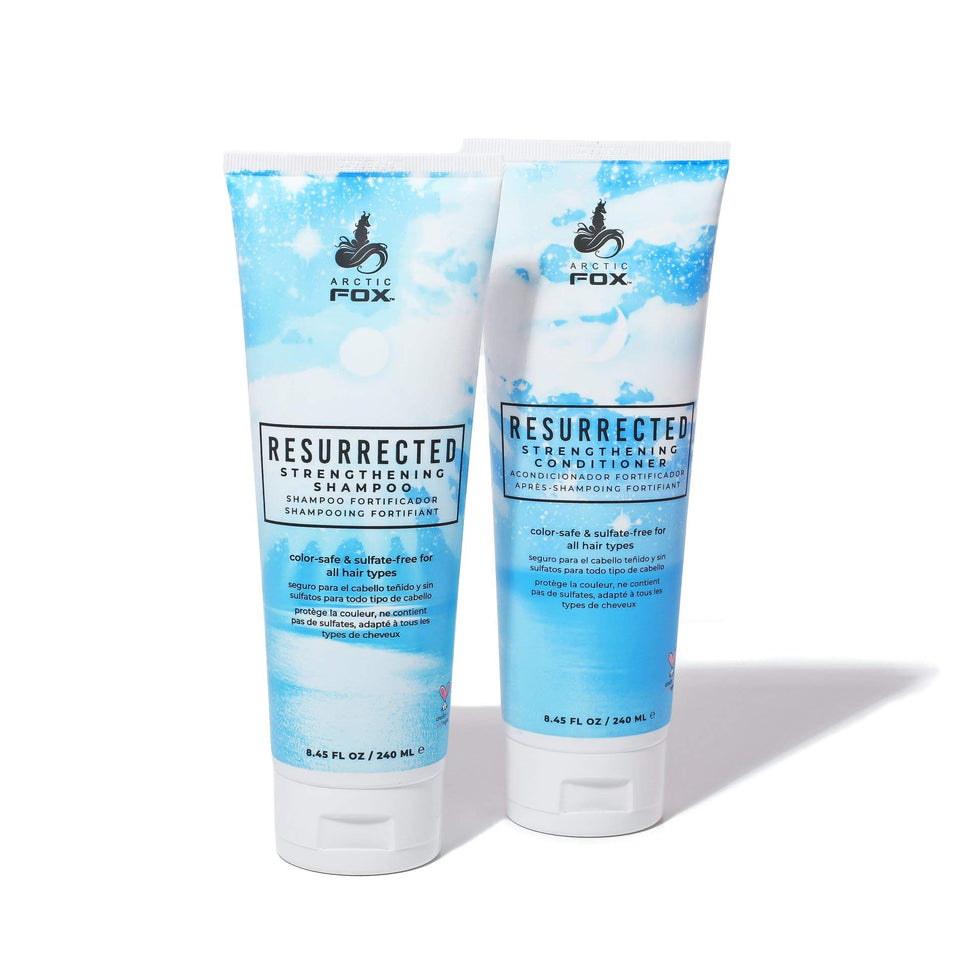 ARCTIC FOX front packaging showing shampoo and conditioner for easy identification and shelf appeal