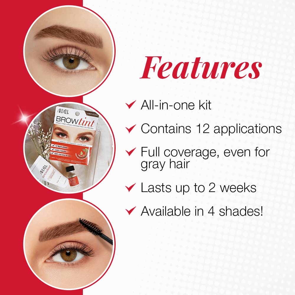 Ardell spoolie brushing tinted brows showing precise shaping benefit