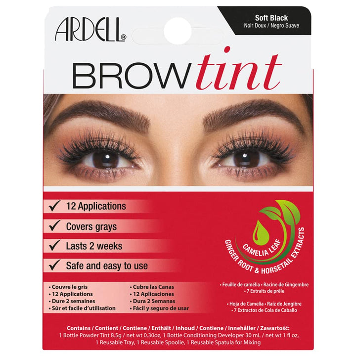 Ardell front packaging showing complete brow tint kit benefit convenience