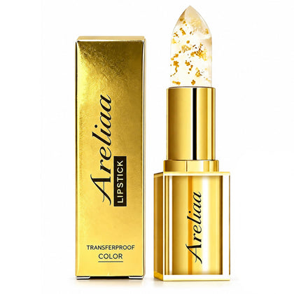 Areliaa lipstick front view showing sleek tube and easy application benefit