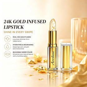 Areliaa open twist-up lipstick demonstrating smooth application and control