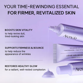 ARENCIA serum being applied under eye delivering hydration benefit