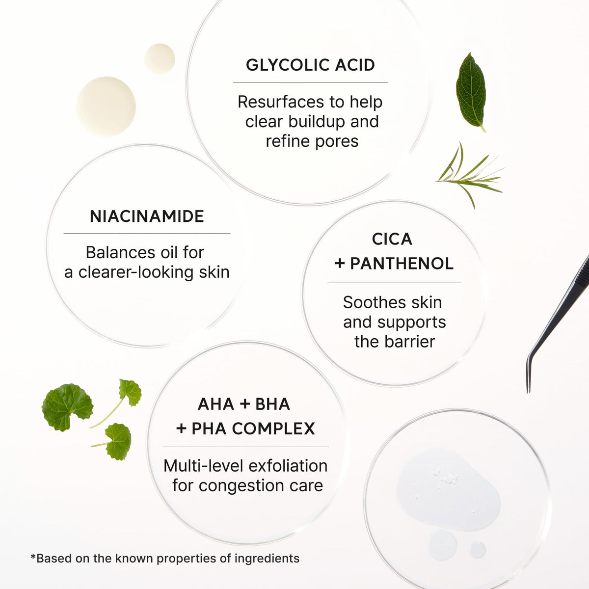 ARENCIA being applied to cheek, illustrates pore-refining and gentle exfoliation