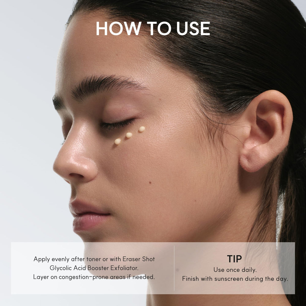 ARENCIA before and after skin texture images, shows visible smoothing benefit