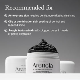 ARENCIA applying cleanser to hand showing smooth application and control