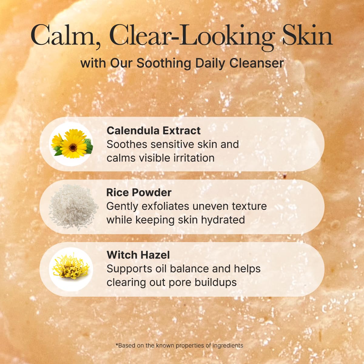 ARENCIA cleansing foam in use demonstrating gentle exfoliation and lather