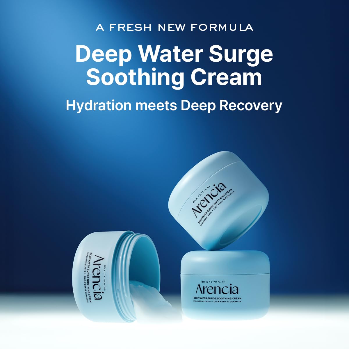 ARENCIA jar opened revealing cream texture and fresh hydration benefit